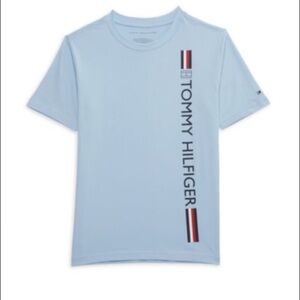 Tommy Hilfiger Boy's Signature Logo Tee - Light Blue Side Logo Design